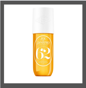 Sol de Janeiro Cheirosa 62 Hair & Body Mist full size bottle – 8.1 fl oz with white cap, golden orange body, product page view
