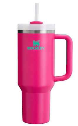 Stanley Quencher 40oz insulated tumbler with handle and straw, trending water bottle 2025