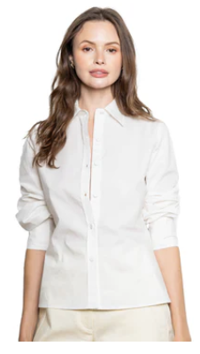 Janet Howard New York Perfect Fitted White Shirt – minimalist classic blouse for timeless elegance