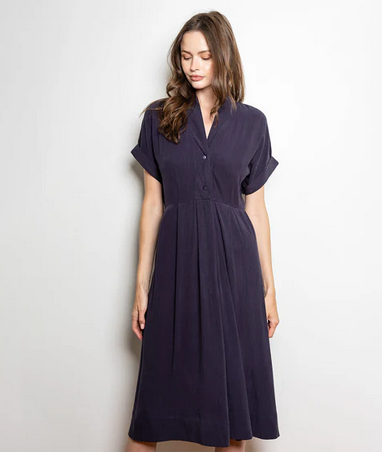 Janet Howard New York Minimalist Shift Dress Navy – timeless minimalist shift dress for elegant everyday wear