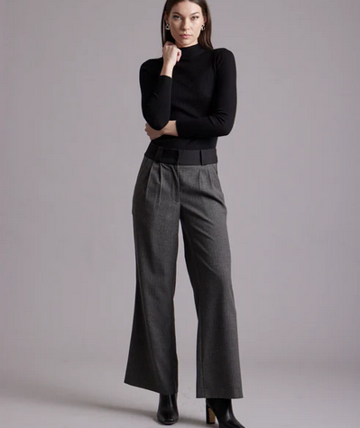 Janet Howard New York Tailored Wide-Leg Pants Charcoal – elegant minimalist wide-leg trousers for modern polished style