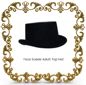 Faux Suede Adult Top Hat – Abracadabra NYC accessories black top hat