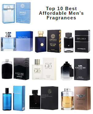 Top 10 best affordable men’s fragrances featuring Versace, Nautica, Montblanc, Acqua Di Giò, and Coach colognes