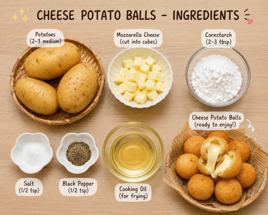 ingredients for cheese potato balls