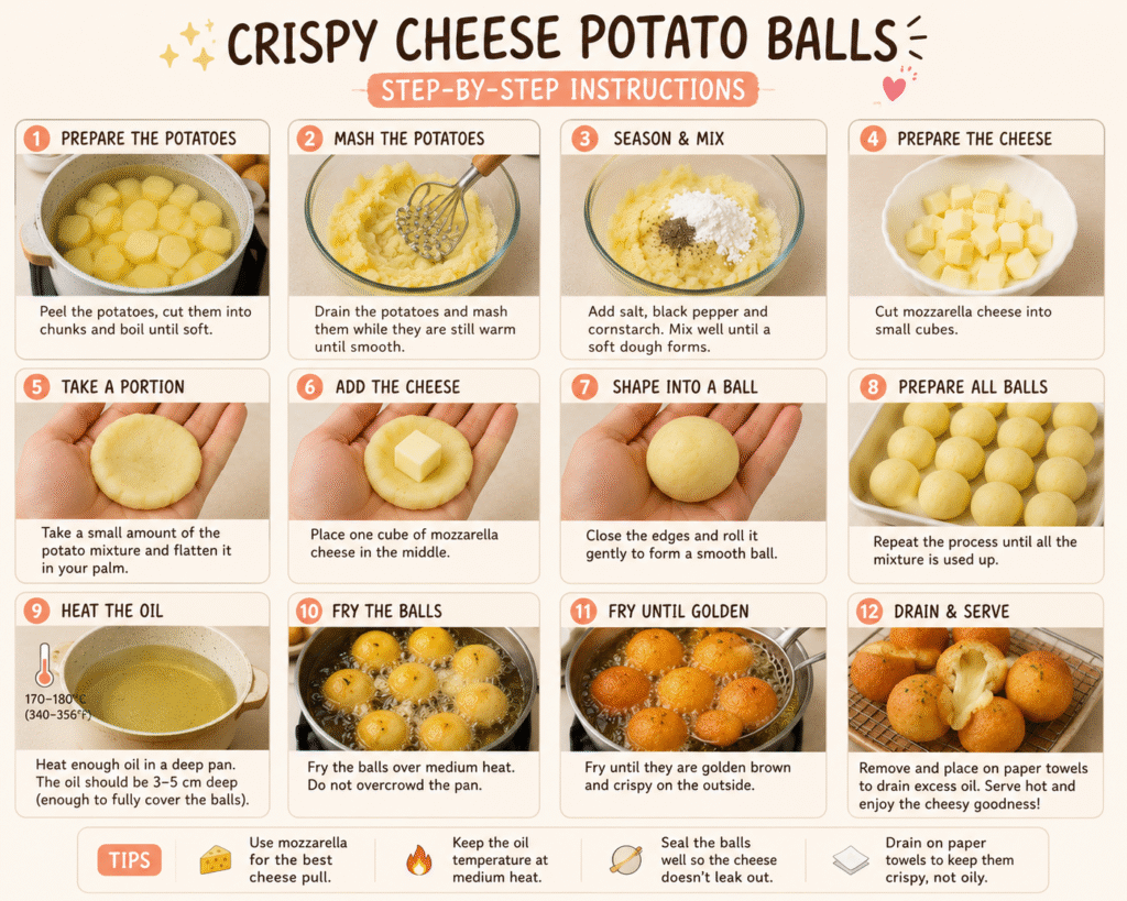 step by step cheese potato balls recipe