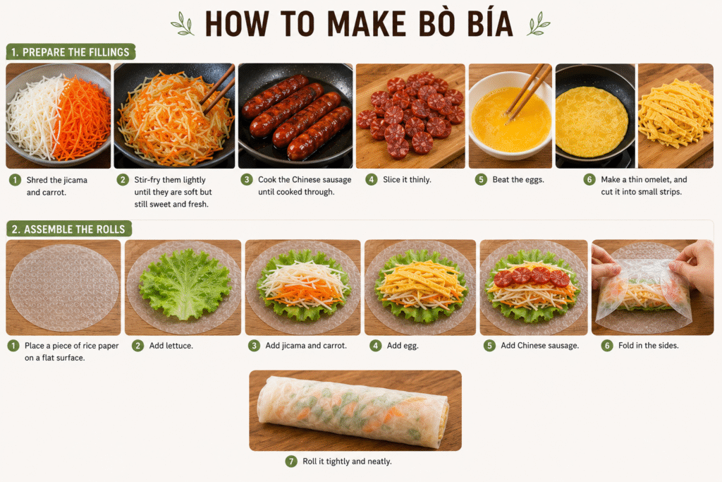 Step-by-step guide to making Vietnamese bò bía