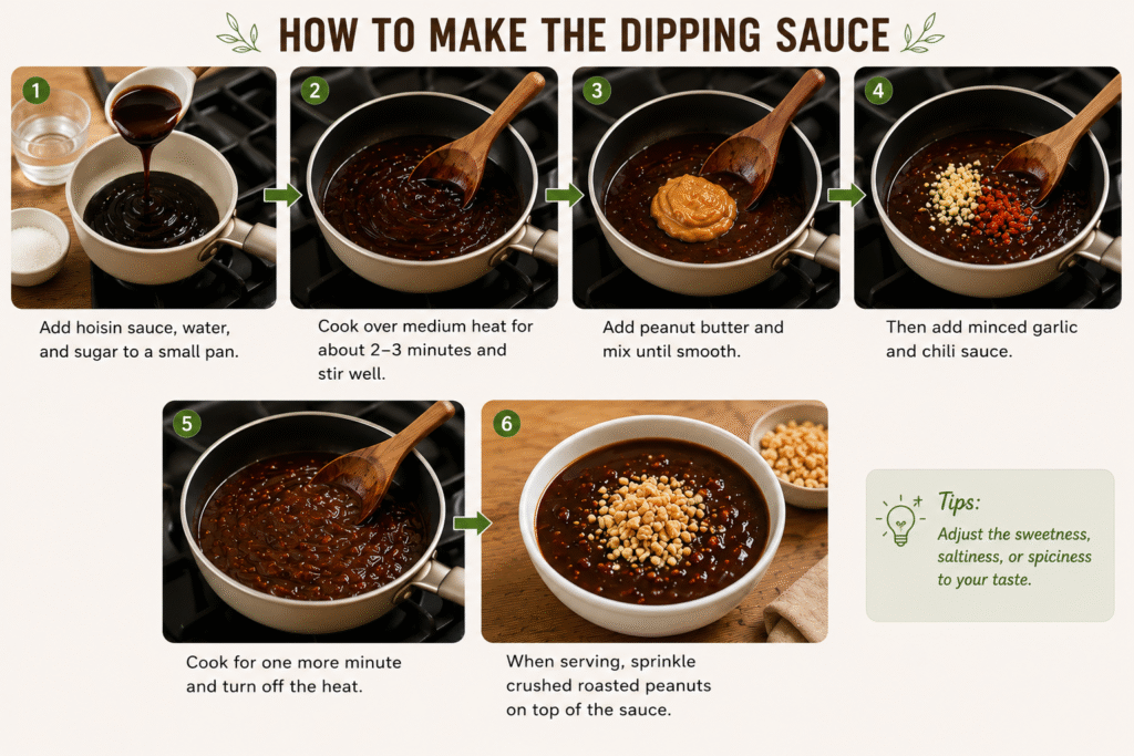Peanut dipping sauce for bò bía